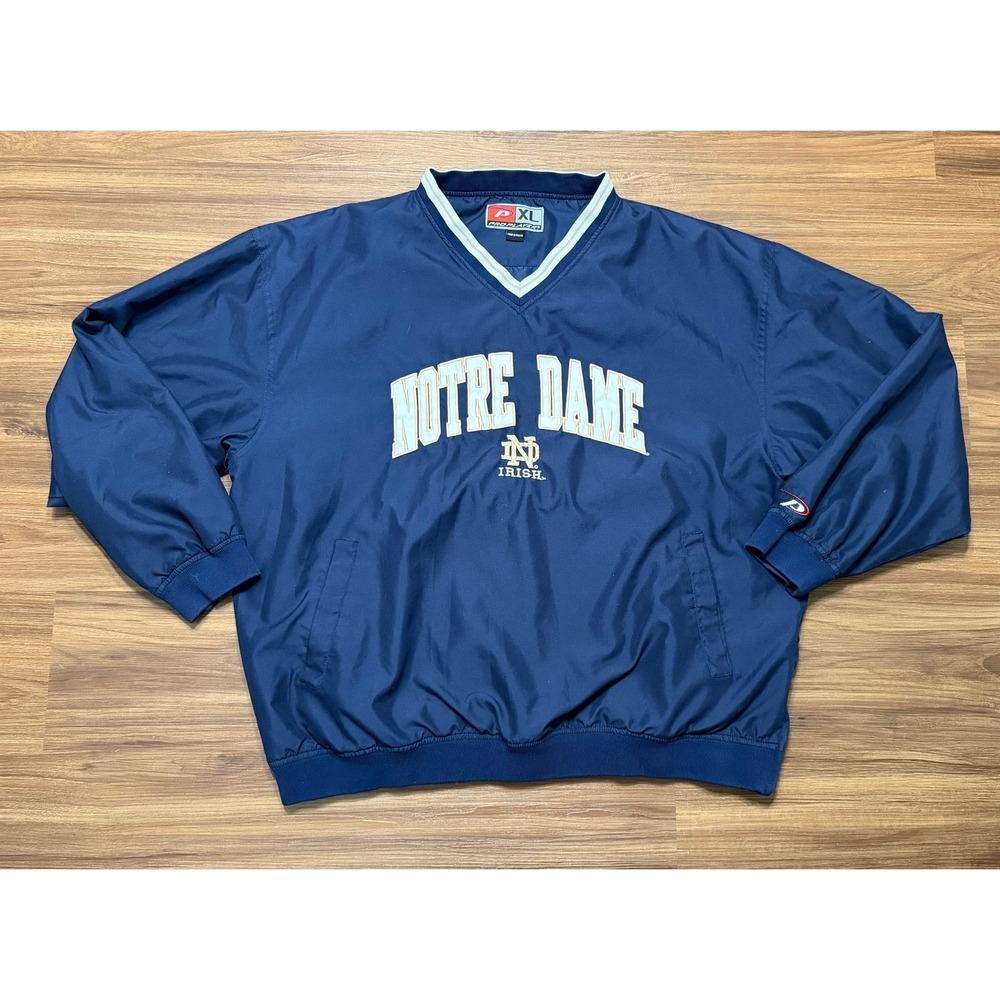 VTG Pro Player Notre Dame Fighting Irish Windbreaker Pullover Navy Men Sz XL